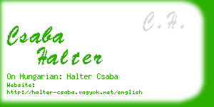 csaba halter business card